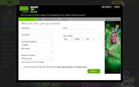 888 Casino Welcome Bonus Package