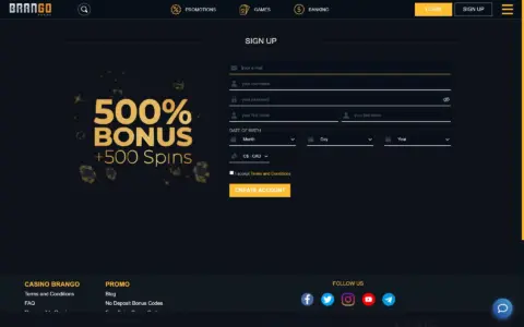 Brango Casino Welcome Bonus Package