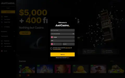 Justcasino Casino Welcome Bonus Package