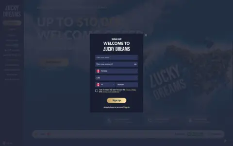 Lucky Dreams Casino Welcome Bonus Package