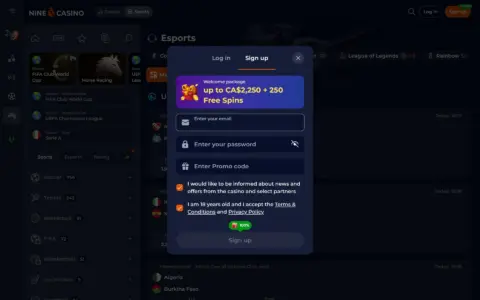 Nine Casino Welcome Bonus Package