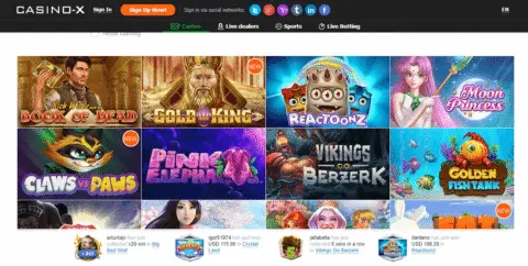 CasinoX online slots