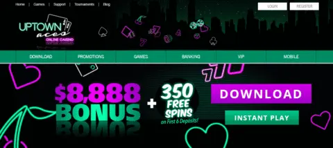 Uptown Aces Casino homepage