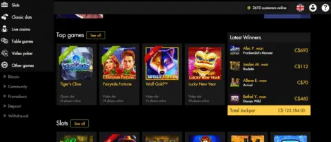 black diamond casino homepage