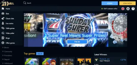 21 dukes casino games