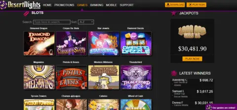 Desert Nights Casino slot games