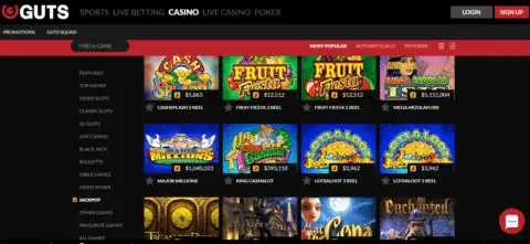 Guts casino jackpots