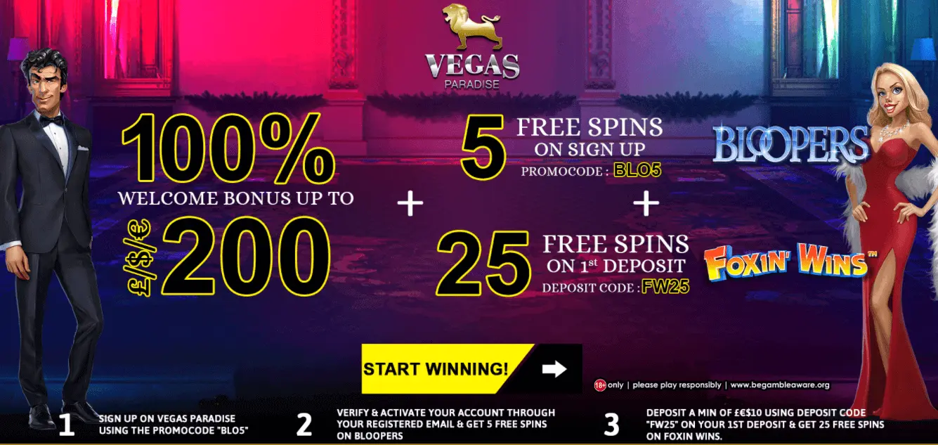 Vegas Paradise free spins offer