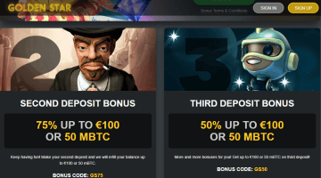 golden star casino welcome bonus