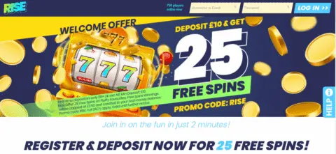 rise casino free spins
