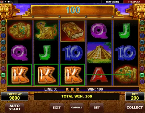 Book of Aztec slot free spins
