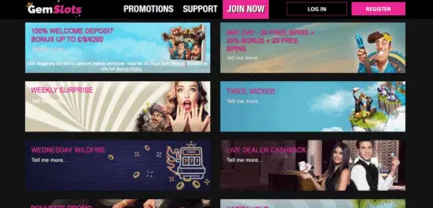 GemSlots Casino promotions