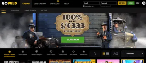 GoWild Casino welcome bonus