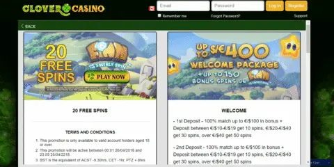 Clover Casino promotions