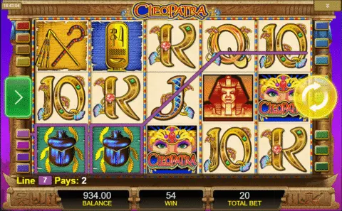 cleopatra slot free spins