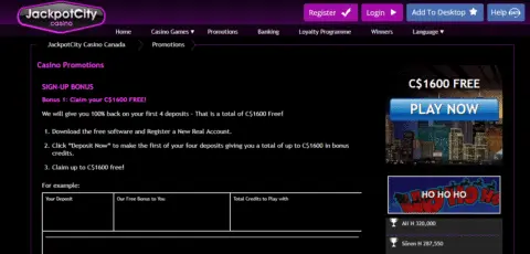 jackpot city casino promotions