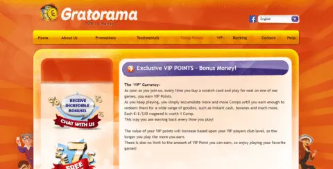 Gratorama casino VIP points