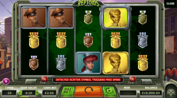 Reptoids slot free spins