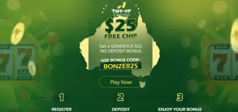 Two Up casino no deposit bonus