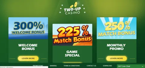 Two Up casino promotions