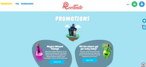 Reeltastic Casino promotions