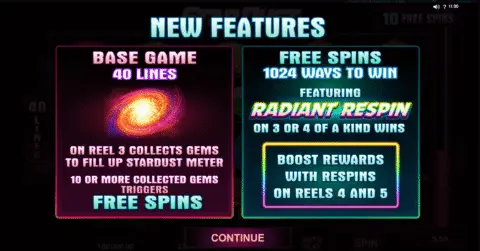 Star Dust slot free spins