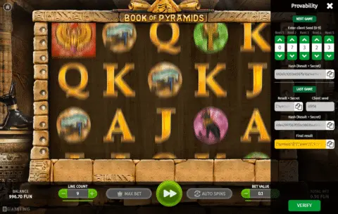 book of pyramids slot game