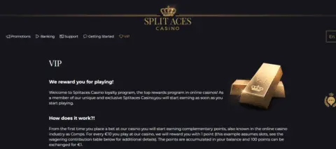 Split Aces casino vip loyalty program