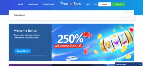free spin casino welcome bonus