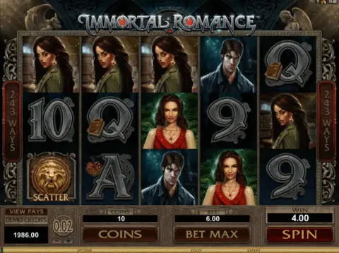 immortal romance slot free spins