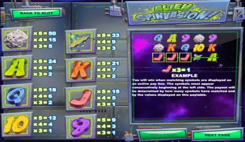play alien spinvasion slot