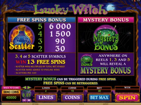 play lucky witch slot