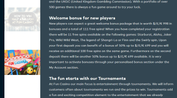 Fun Casino free spins no deposit