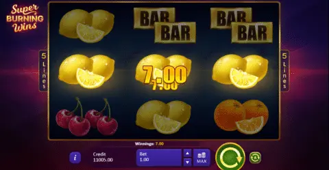 Super Burning Wins slot free spins