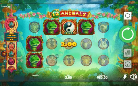 12 Animals slot free spins