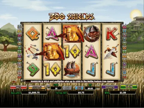 300 Shields slot free spins