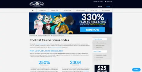 Cool Cat casino bonus codes and promotions