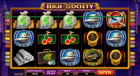 High Society slot free spins