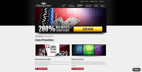 Palace of Chance casino promotions