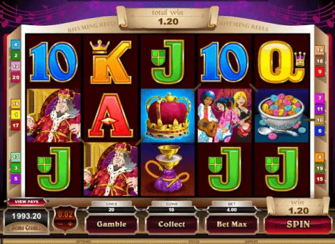 Rhyming Reels Old King Cole slot free spins