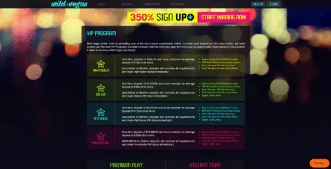 Wild Vegas Casino VIP loyalty program