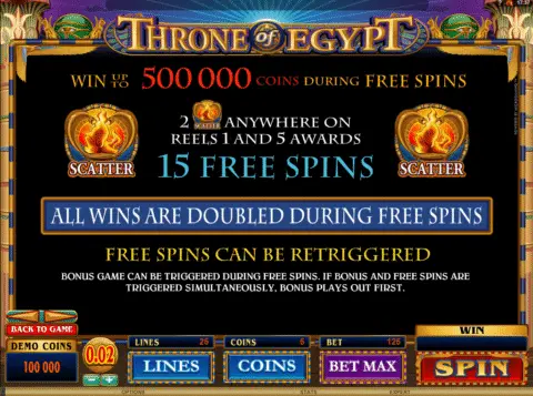 play Throne of Egypt slot