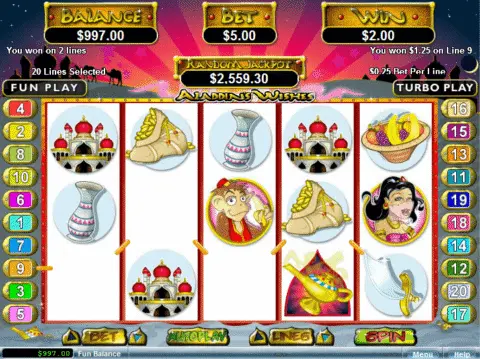Aladdins Wishes slot free spins