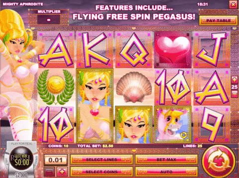 Mighty Aphrodite slot free spins