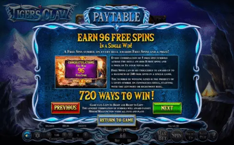 play Tigers Claw slot