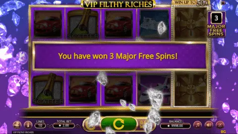 VIP Filthy Riches slot free spins
