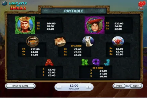 Play Lost City Of Incas Slot