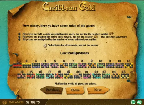 Play Caribbean Gold Slot