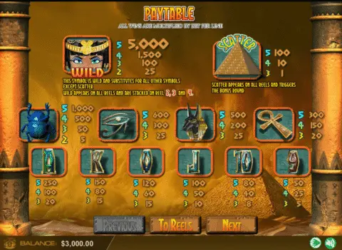 Play Cleopatra’s Pyramid Slot