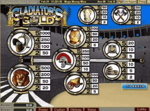 Play Gladiator’s Gold Slot